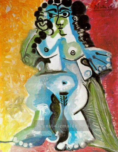 Woman naked assise 1965 cubist Pablo Picasso Ölgemälde